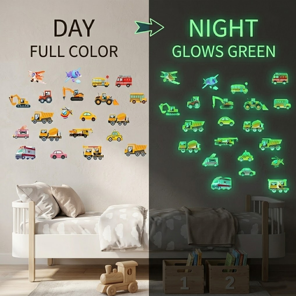 Car Accessories For Boys - Autocollants Muraux Lumineux pour Voiture, Lot